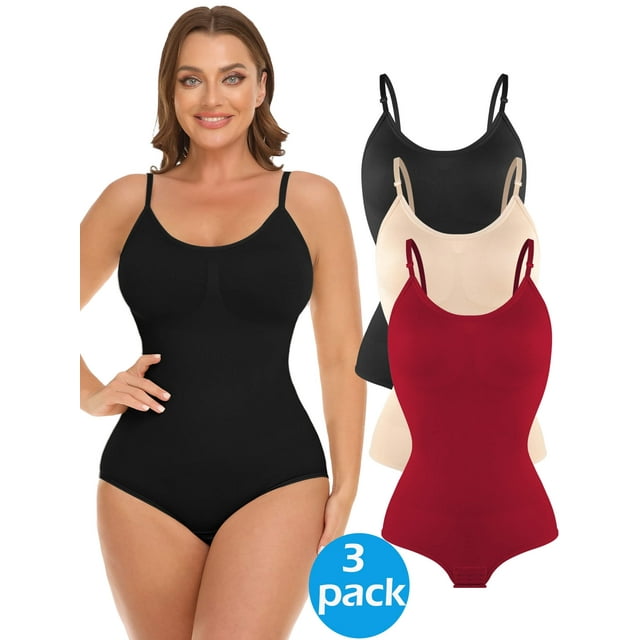 MANIFIQUE 3 Piece Shapewear Bodysuits Women Clothing Tummy Control Seamless Full Body Shaper V