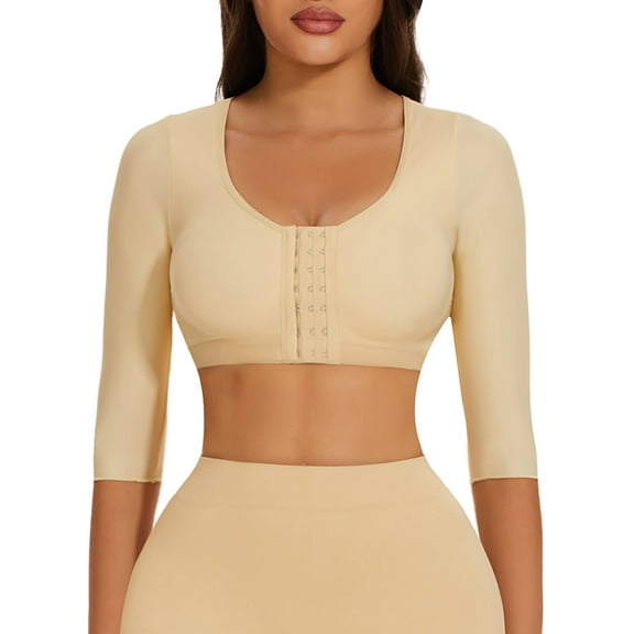 MANIFIQUE Arm Shaper for Women Post Surgery Arm Lipo Compression Sleeves Slimming Arm Faja Front Closure Shapewear Bra