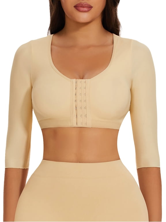 Arm Shaper for Women Post Surgery Arm Lipo Compression Sleeves Slimming Arm Faja Front Closure Shapewear Bra