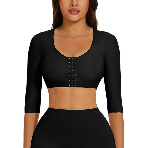 MANIFIQUE Arm Shaper for Women Post Surgery Arm Lipo Compression Sleeves Slimming Arm Faja Front Closure Shapewear Bra