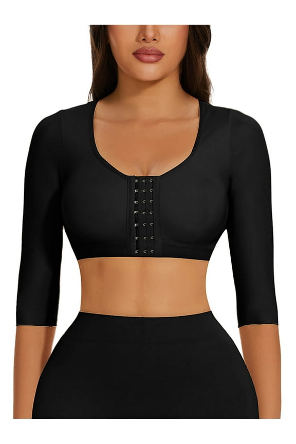 Arm Shaper for Women Post Surgery Arm Lipo Compression Sleeves Slimming Arm Faja Front Closure Shapewear Bra