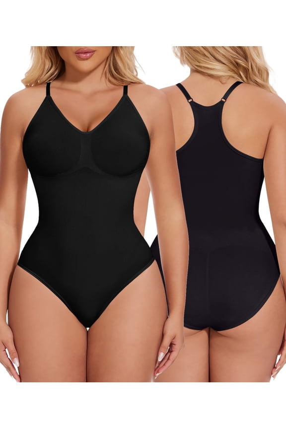 Women V Neck Smoothing Shapewear Bodysuit, Seamless Shaping Fit & Comfortable Support, Sizes S–3XL