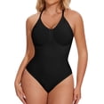thumbnail image 1 of MANIFIQUE Women's Everyday Seamless Bodysuit, V Neck Racerback, Sizes S-3XL, 1 of 7
