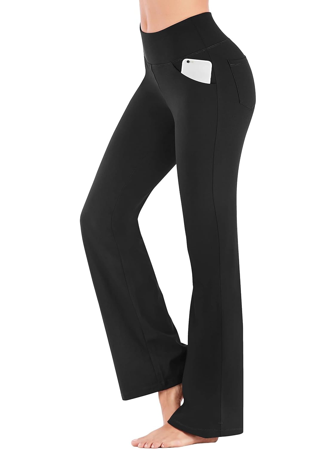 MANIFIQUE Bootcut Yoga Pants with Pockets for Women Wide Leg Pants