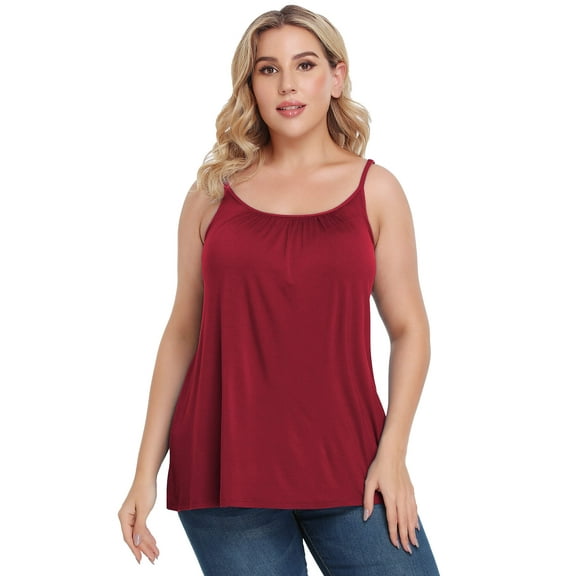 MANIFIQUE Camisoles for Women with Built in Bra Adjustable Strap Tank Tops Cami Sleeveless Summer Tops for Workout Sleeping Traveling