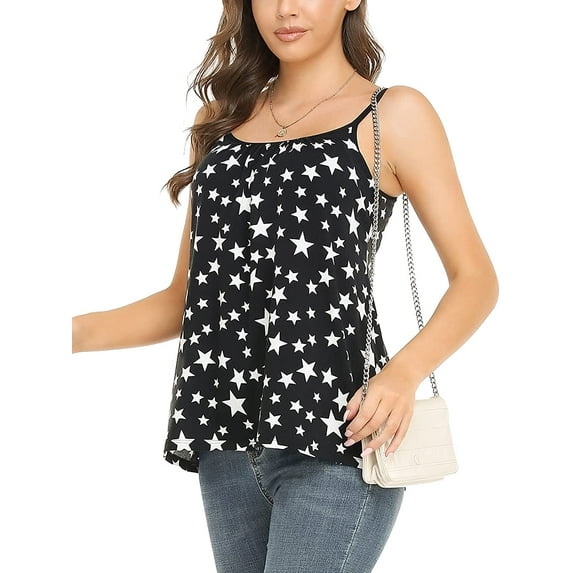 MANIFIQUE Women's Built in Bra Tank Top 2026 Summer Trendy Tops Flowy Loose Fit Casual Camisole Outfits S-4XL