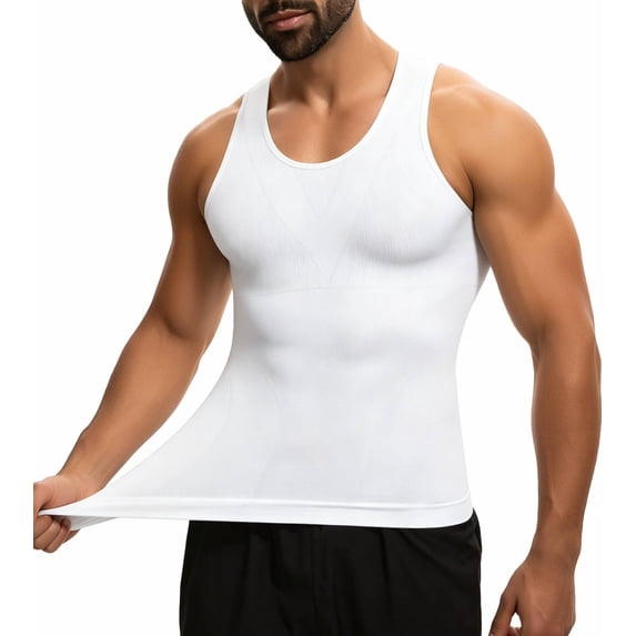 MANIFIQUE Gynecomastia Compression Shirts for Men - Sleeveless Slimming Undershirts Body Shaper Workout Tank Top