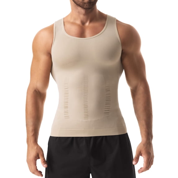 MANIFIQUE Compression Shirts for Men, Workout Tank Top, Fajas para Hombres, Tummy Control Undershirts