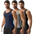 thumbnail image 1 of MANIFIQUE 3 Packs Compression Shirts for Men Gynecomastia Tank Tops Body Shaper Vest Slimming Base Layer Belly Control Undershirt, 1 of 7