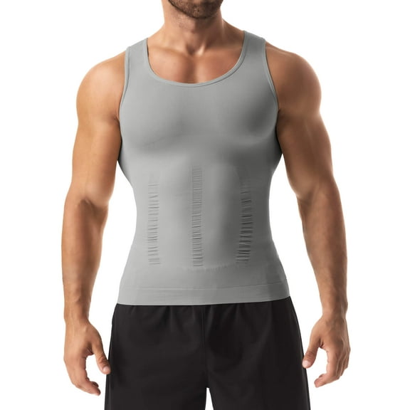MANIFIQUE Gynecomastia Compression Shirts for Men, Tank Top Body Shaper, Fajas para Hombres, Slimming Undershirt