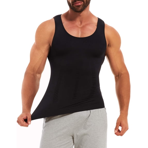 MANIFIQUE Compression Shirts for Men, Workout Tank Top, Fajas para Hombres, Tummy Control Undershirts