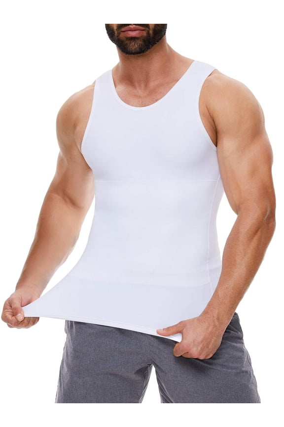 Gynecomastia Compression Shirts for Men, Tank Top Tummy Control Body Shaper, Slimming Undershirt