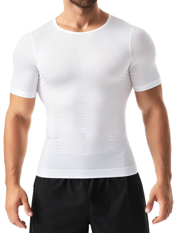 Short Sleeve Compression Shirt Men, Shapewear Mens Tank Top , Athletic Workout Shirts