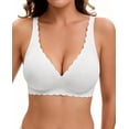 thumbnail image 1 of MANIFIQUE Jelly Bras for Women Deep V Bras No Underwire Scalloped Push Up Wireless Bralettes Seamless Soft Comfort Everyday Tshirt Bra, 1 of 6