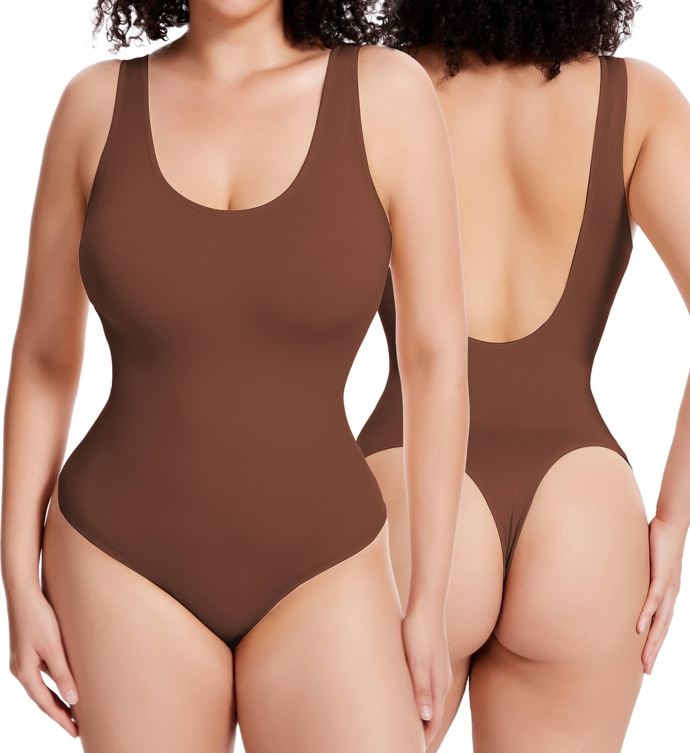 MANIFIQUE Low Back Bodysuit for Women Tummy Control Shapewear Seamless Sculpting  Thong Body Shaper 