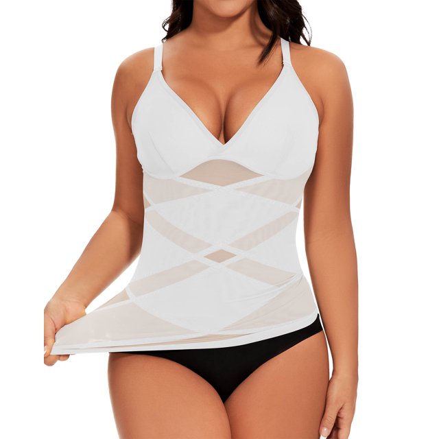 MANIFIQUE MANIFIQUE Womens Shapewear Tanks Tops High Compression Deep