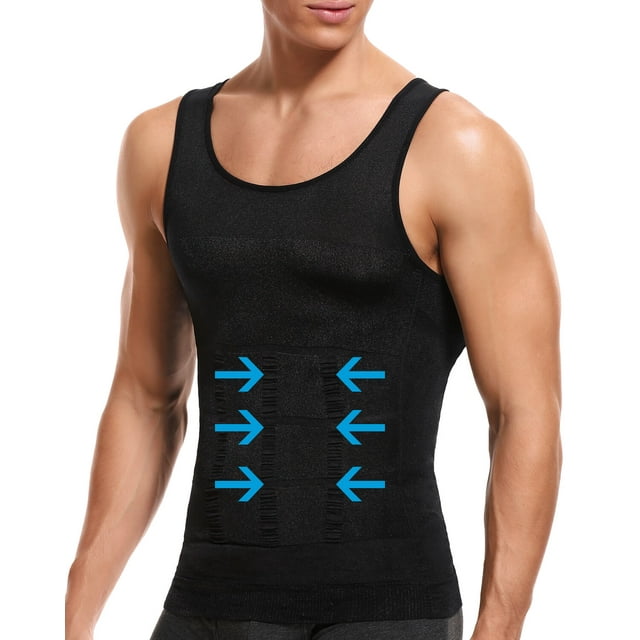 MANIFIQUE Men's Compression Shirts Slimming Tank Top Workout Vest Abs