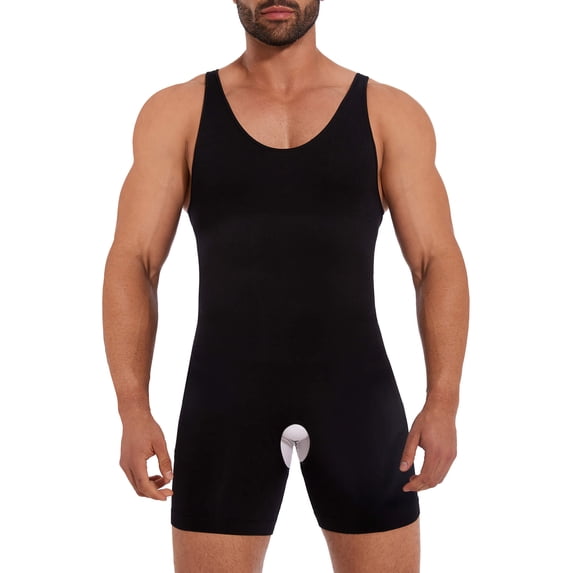 MANIFIQUE Mens Shapewear Tummy Control Bodysuit Sleeveless Compression Shirts Slimming Body Shaper Fajas Para Hombres