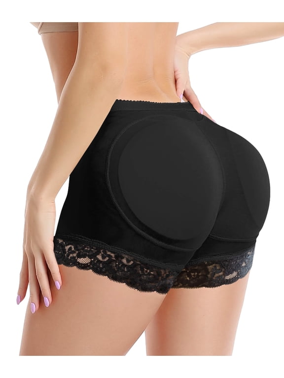 Padded Underwear for Women Butt Lifter Seamless Booty Pads Butt Enhancer Panties Lace Shapewear Boyshorts