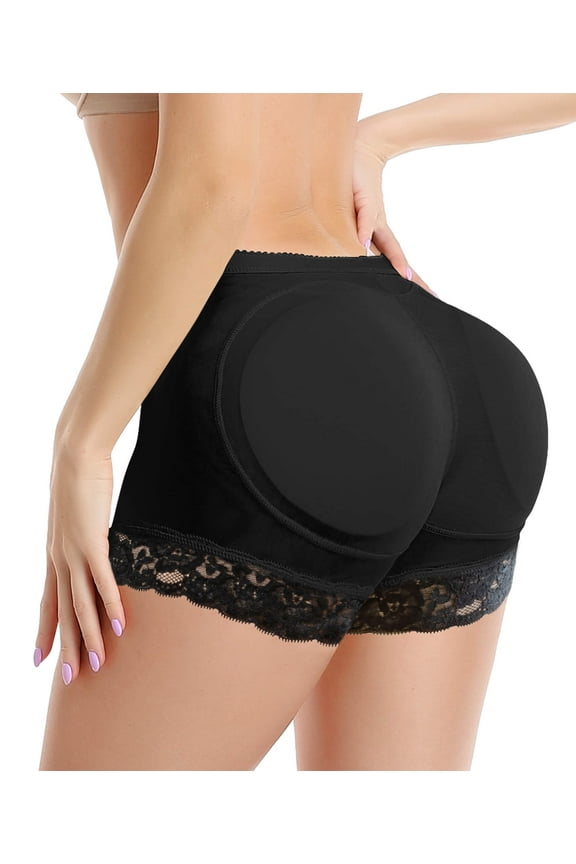 Padded Underwear for Women Butt Lifter Seamless Booty Pads Butt Enhancer Panties Lace Shapewear Boyshorts