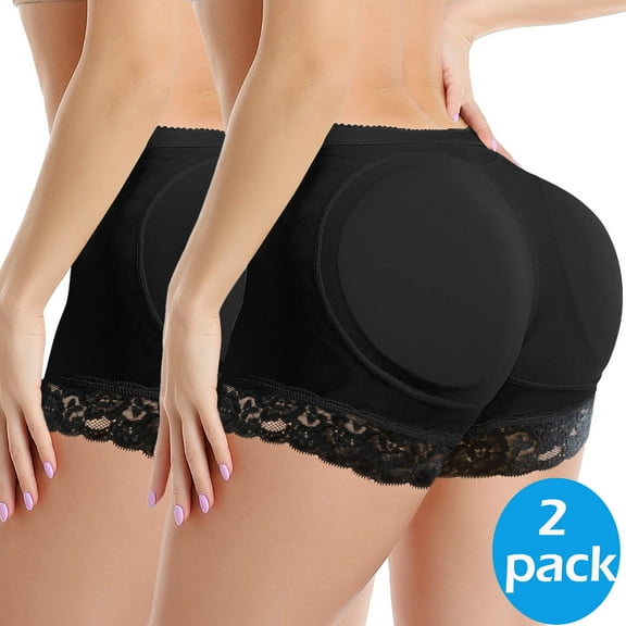 MANIFIQUE Padded Underwear for Women Butt Lifter Seamless Booty Pads Butt Enhancer Panties Lace Shapewear Boyshorts