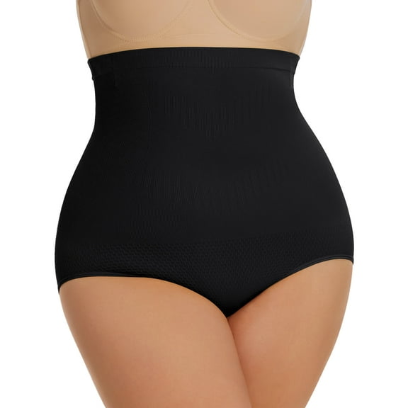 MANIFIQUE Plus Size Body Shaper Tummy Control Panty - Shapewear for Women, Black, 1-Pack
