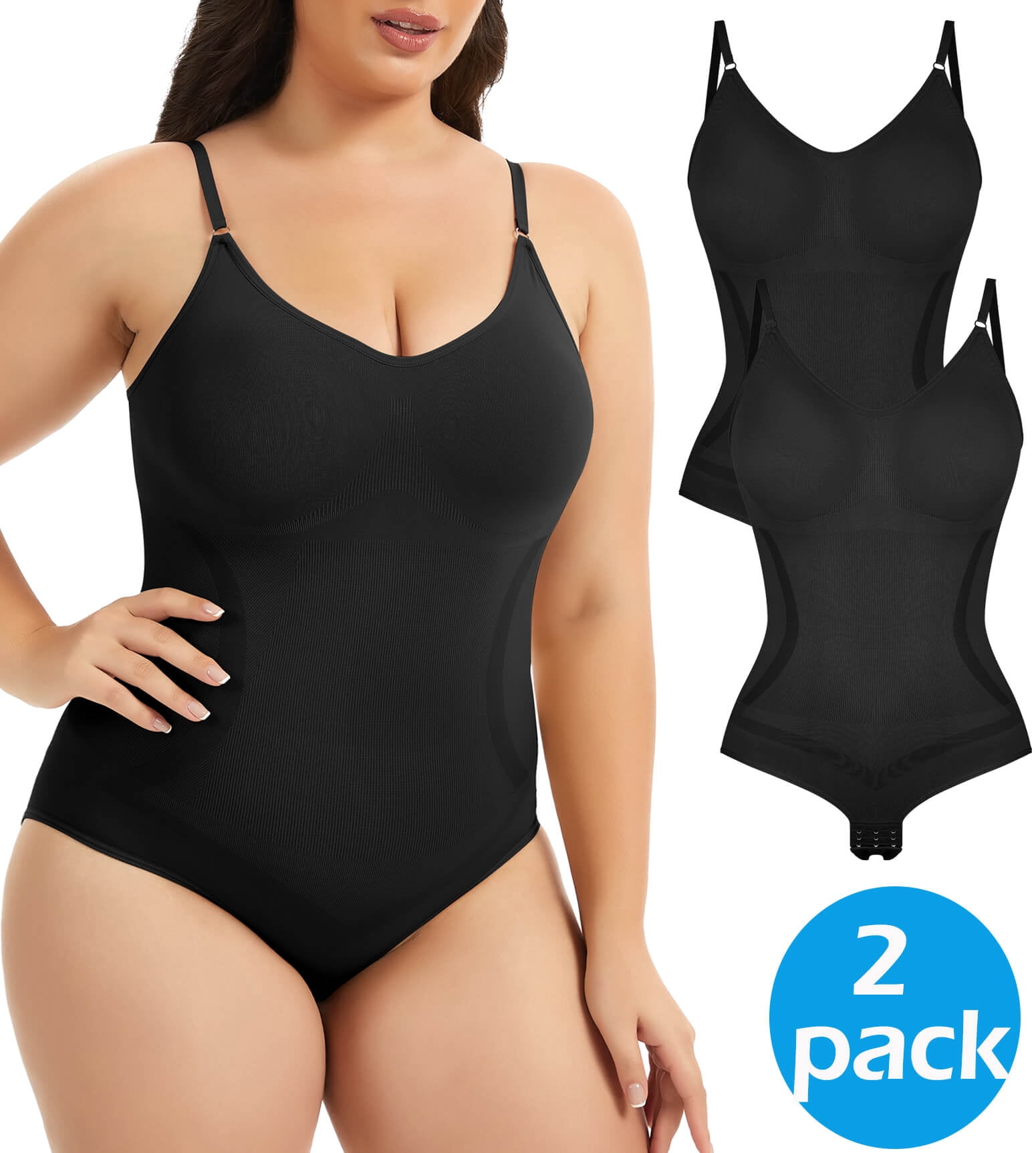 MANIFIQUE Plus Size Womens Seamless Shapewear Bodysuit 1X-4XL