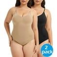 thumbnail image 1 of MANIFIQUE 2 Packs Plus Size Shapewear Bodysuit for Women Tummy Control Body Shaper Snatched Waist Body Suit, 1 of 6