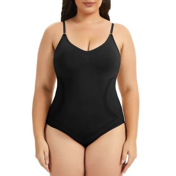 MANIFIQUE Plus Size Shapewear Bodysuit for Women Tummy Control Body Shaper Snatched Waist Body Suit