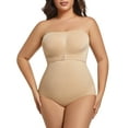 thumbnail image 1 of MANIFIQUE Plus Size Strapless Bodysuit for Women Tummy Control Shapewear Seamless Faja Body Shaper with Removable Straps, 1 of 6