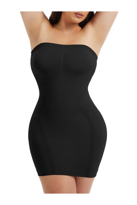 Plus Size Strapless Shapewear for Women Full Slip shapewear dress Tummy Control slip for women under dress