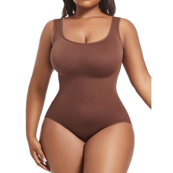 MANIFIQUE Plus Size Women's Seamless Shapewear Bodysuit Tummy Control Body Shaper Waist Snatching Body Suit