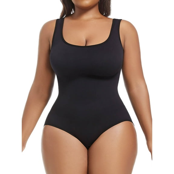 MANIFIQUE Plus Size Women's Seamless Shapewear Bodysuit Tummy Control Body Shaper Waist Snatching Body Suit