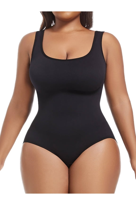 Plus Size Women's Seamless Shapewear Bodysuit Tummy Control Body Shaper Waist Snatching Body Suit