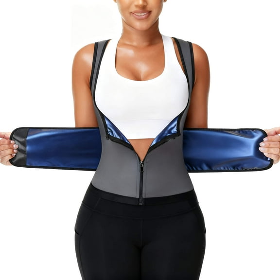 MANIFIQUE Sauna Suit for Women Waist Trainer Vest for Women Sweat Tank Top Shaper for Women with Zipper