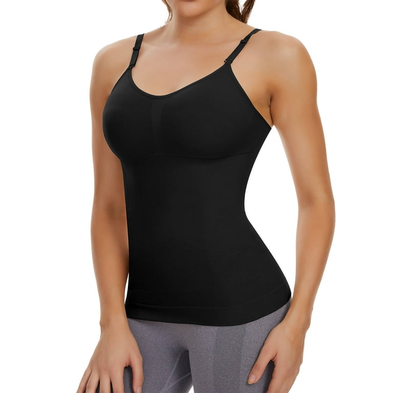 Women Camisoles With Built in Bra Tummy Control Compression Padded  Shapewear Top