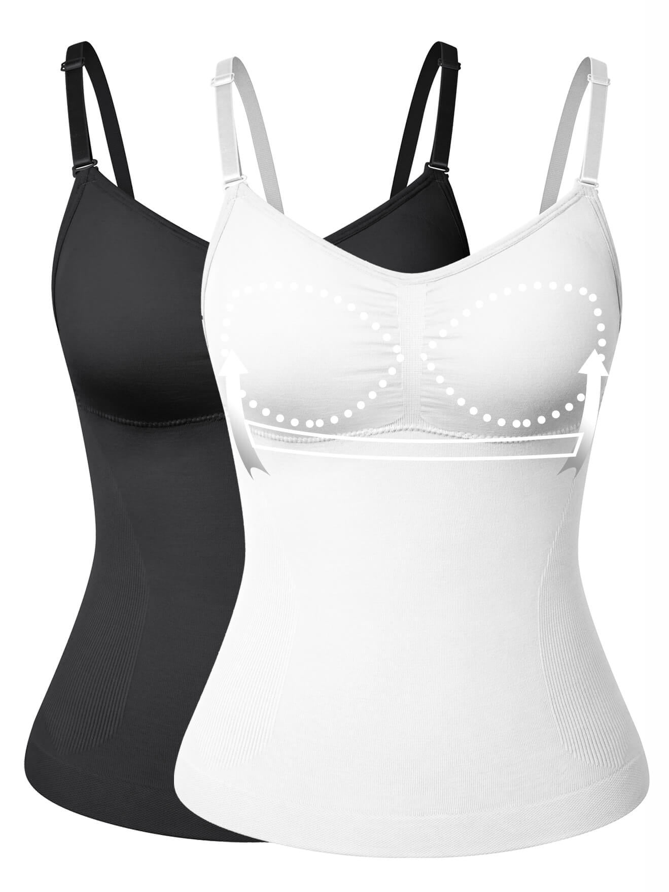 2 Packs Shapewear Camisoles with Built in Padded Bras Tummy