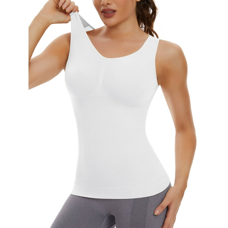 T shirt Tank top tummy control shapewear Shirts women white