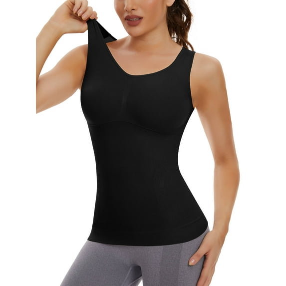 MANIFIQUE Shapewear Camisole with Built-in Pad Bra for Women Tummy Control Seamless Compression Tank Tops