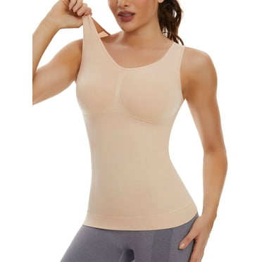 MANIFIQUE Shapewear Camisole with Built-in Pad Bra for Women Tummy Control Seamless Compression Tank Tops