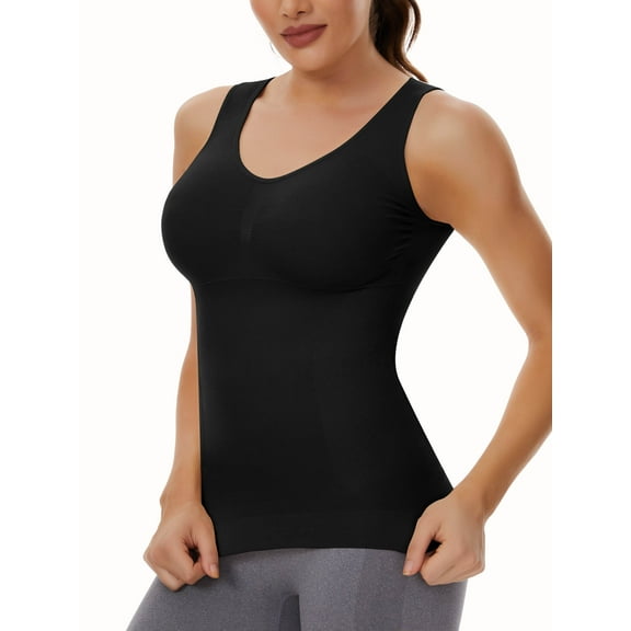 MANIFIQUE Shapewear Tank Tops with Built in Bra for Women Tummy Control Shaper Cami Compression Body Shaper