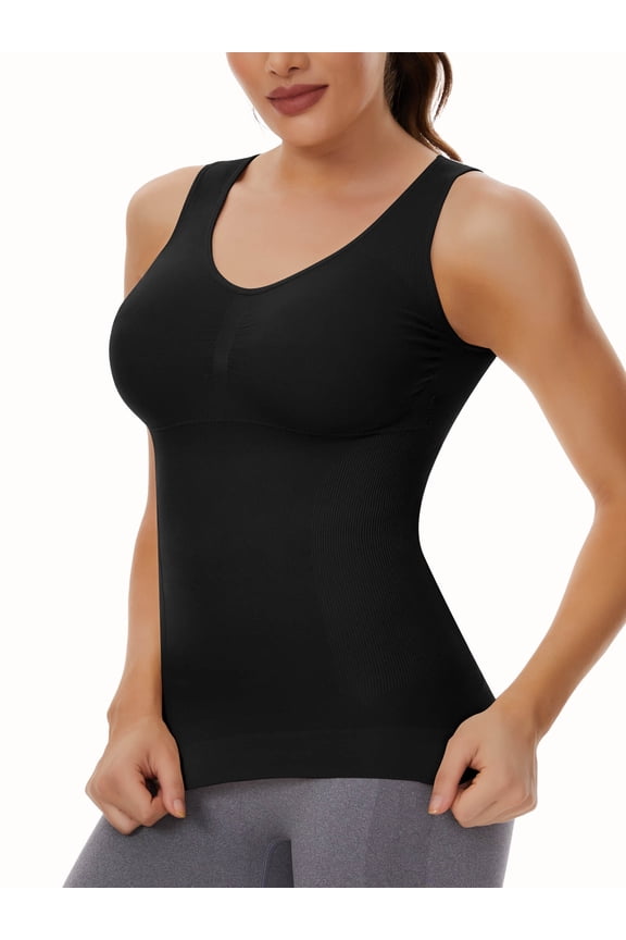 Shapewear Tank Tops with Built in Bra for Women Tummy Control Shaper Cami Compression Body Shaper