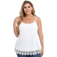 thumbnail image 1 of MANIFIQUE Summer Tank Tops with Built in Bra Cup for Women Loose Fit Pleated Lace Hem Flowy, 1 of 6