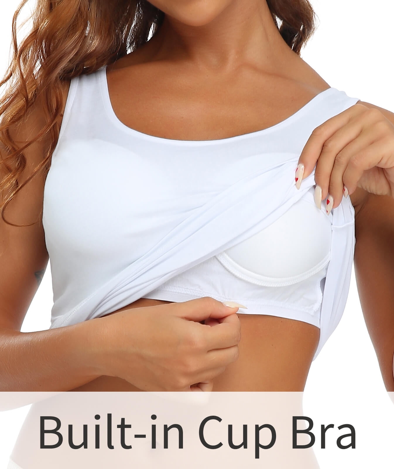MANIFIQUE Summer Tank Tops with Built in Bra Cup for Women Loose