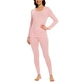 thumbnail image 1 of MANIFIQUE Thermal Underwear Set for Women Ultra Thin Long Johns Scoop Neck Base Layer Top & Bottom Set, 1 of 6