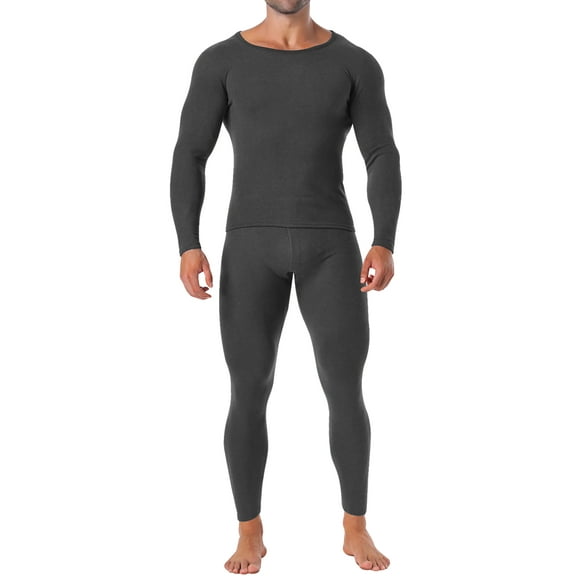 MANIFIQUE Thermal Underwear Shirt & Leggings Set for Men — Heavyweight Fleece‑Lined Long Johns | Warm Winter Base Layer