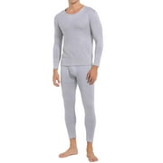 MANIFIQUE Thermal Underwear for Men Set Crewneck Ultra Thin Long Johns Top & Bottom Set