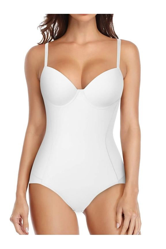 Women's Shapewear Tummy Control Bodysuit, Built-In Underwire Bra, Ultra Light Body Briefer Fajas Shapewear