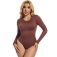 thumbnail image 1 of MANIFIQUE Tummy Control Thong Bodysuit Long Sleeve Shapewear for Women 2024 Shirt Tops, 1 of 4