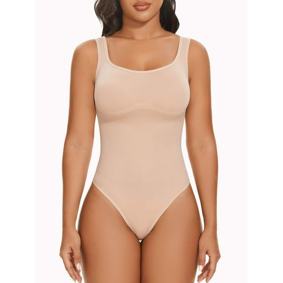 MANIFIQUE Shapewear Bodysuits for Women Seamless Tummy Control Compression Low Back Thong Bodysuit